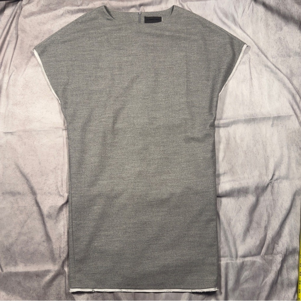 Blaque Label Small Grey Cap Sleeve Shift Dress with Pockets Heathered